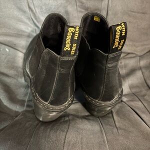 Dr. Martens Black Ankle Boots with Yellow Stitching